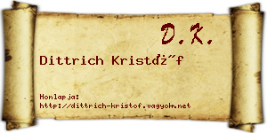Dittrich Kristóf névjegykártya