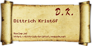 Dittrich Kristóf névjegykártya